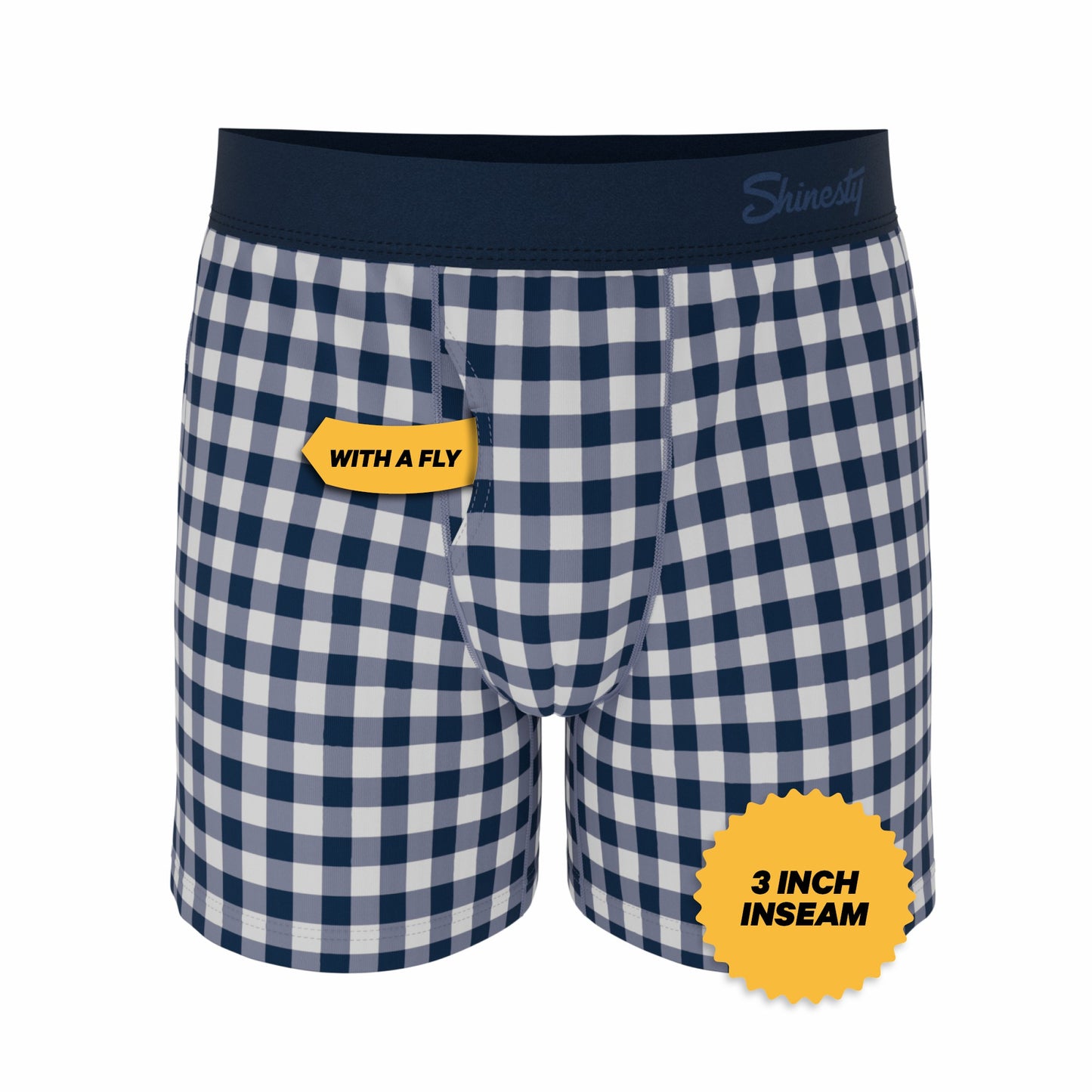 Shinesty Boxer Underwear - Navy Gingham
