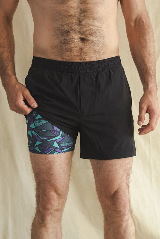 Shinesty Men's Ball Hammock® 5 Inch Athletic Shorts - Black Ball