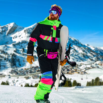 Shinesty Ski Onesie - Men's Retro Black