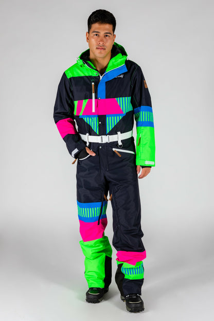 Shinesty Ski Onesie - Men's Retro Black