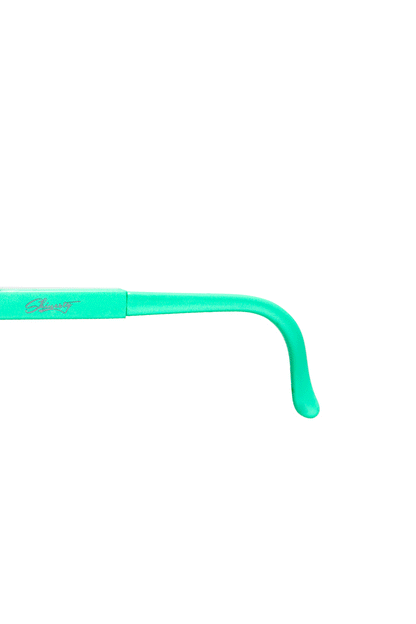 Shinesty Macho Sunglasses - White & Teal Mirrored