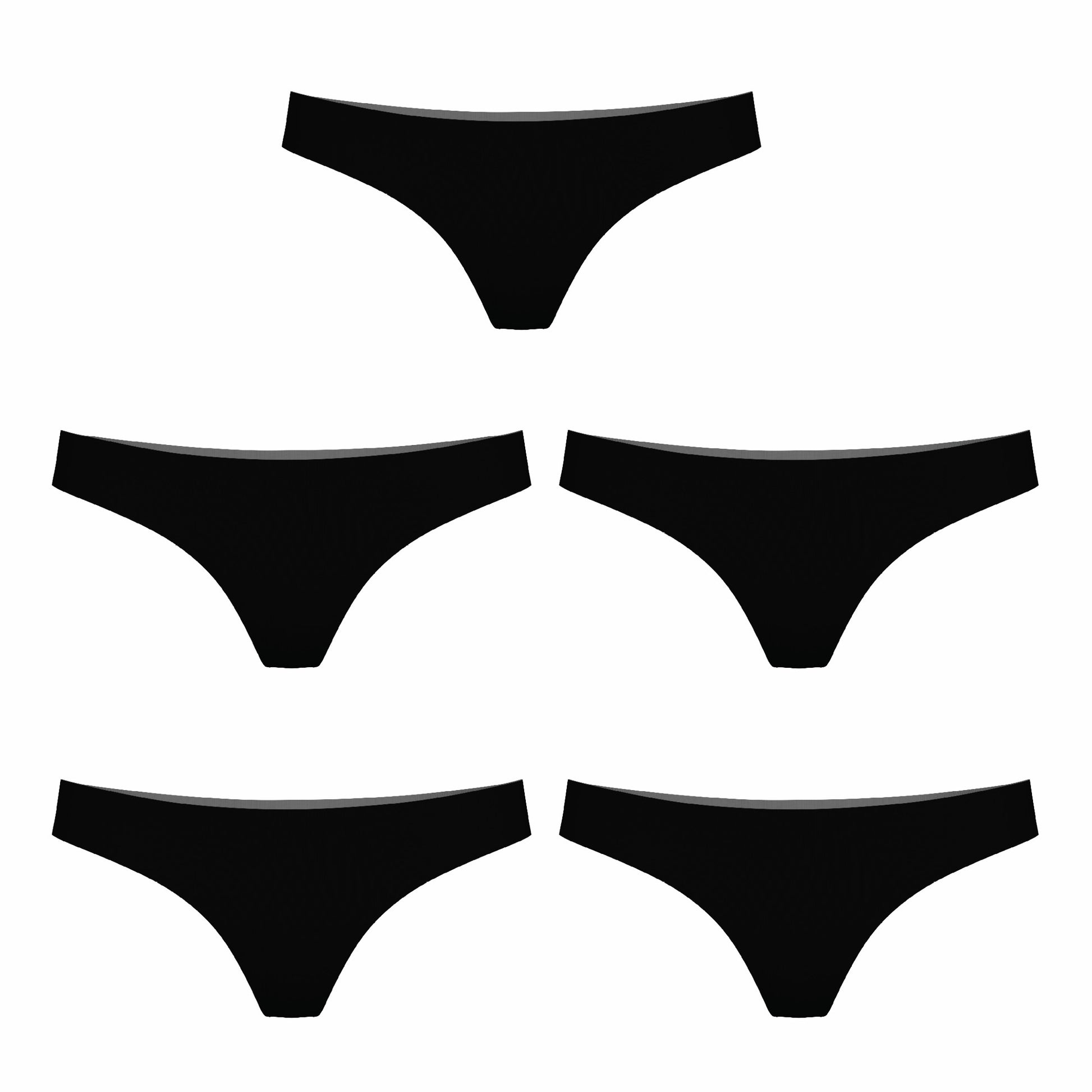 Shinesty Thong Underwear 5 Pack - Black