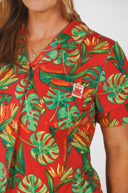 Shinesty Button Down Pajama Shorts & Shirt Set - Shinesty X Wienerschnitzel Tropical