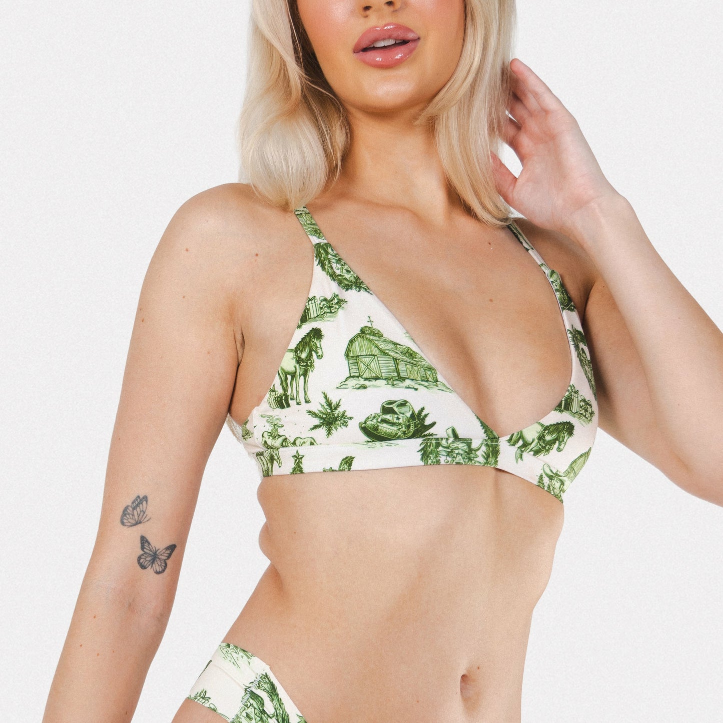 Shinesty Wireless Triangle Bralette - Western Toile