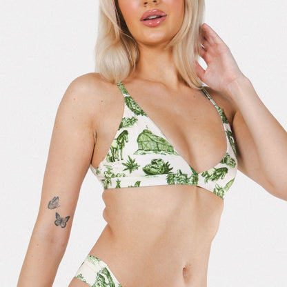 Shinesty Wireless Triangle Bralette - Western Toile