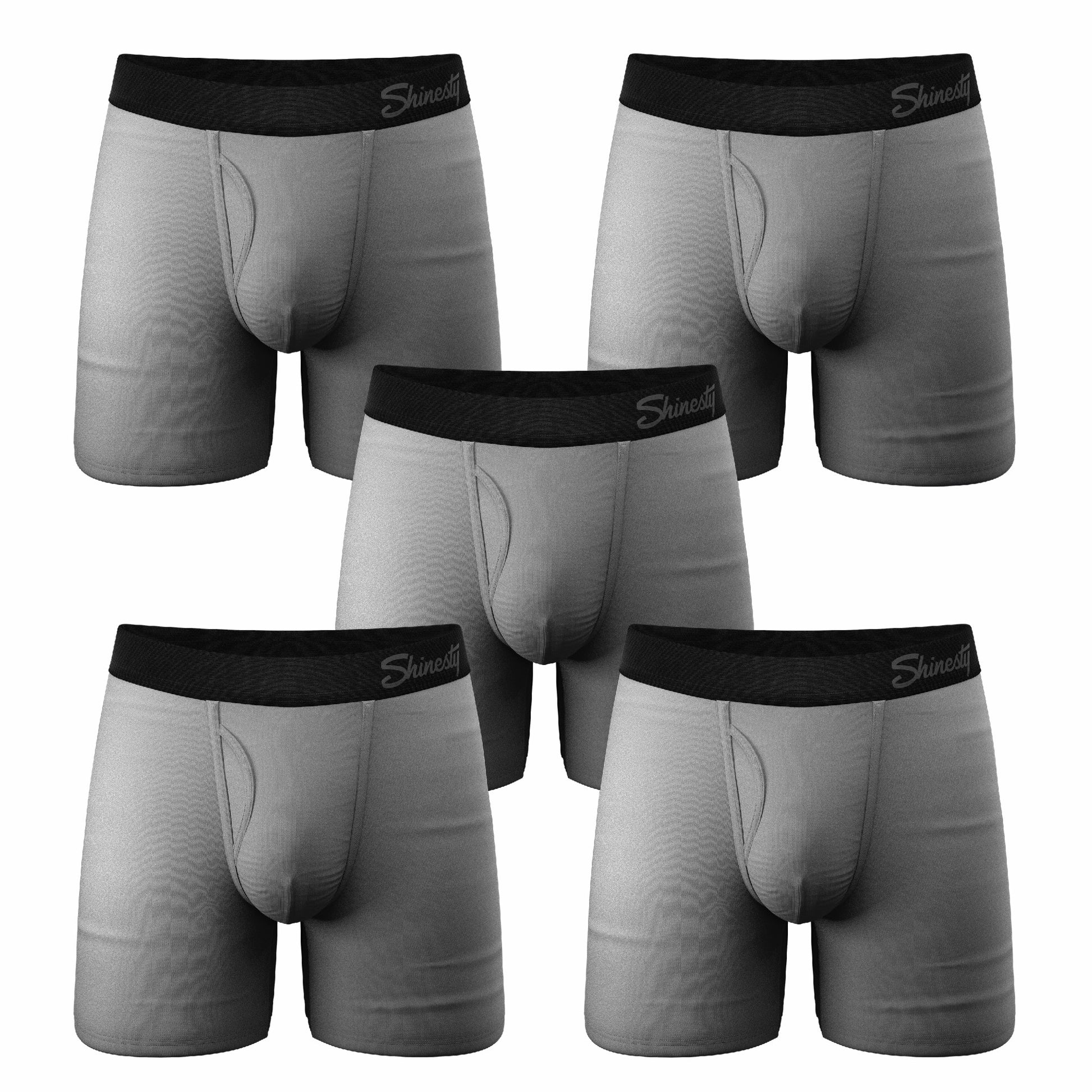 Shinesty Grey Ball Hammock® Pouch Underwear With Fly 5 Pack - The Stormy Sky