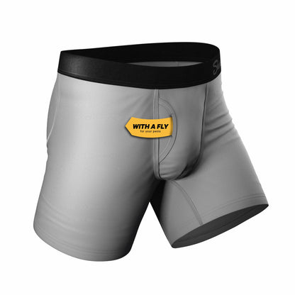 Shinesty Grey Ball Hammock® Pouch Underwear With Fly 5 Pack - The Stormy Sky