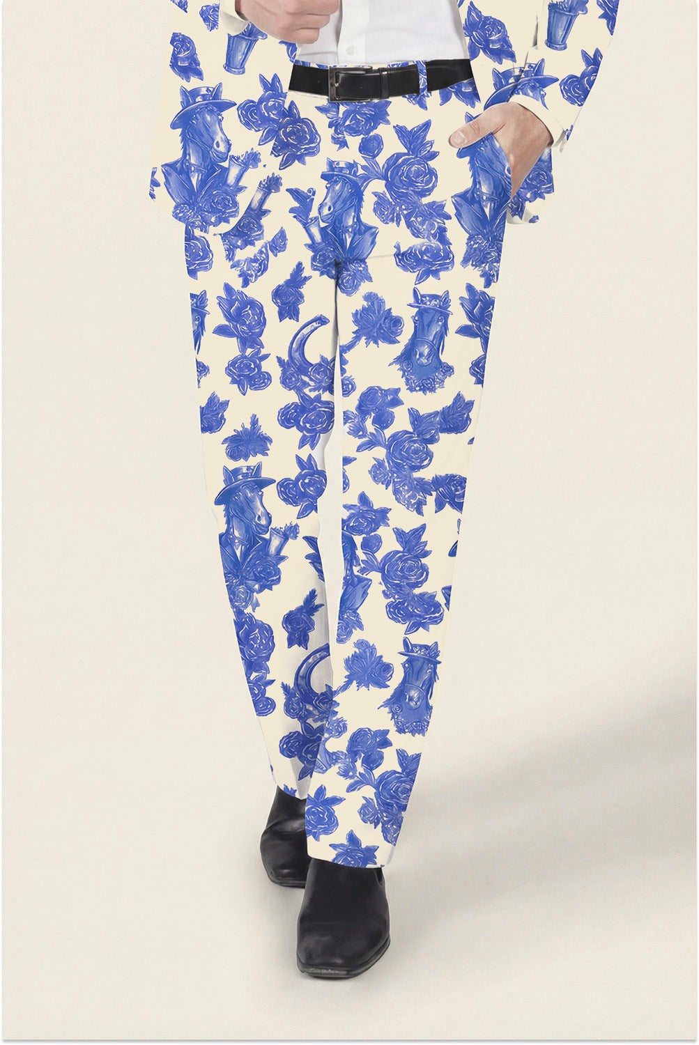 Shinesty Men's Suit Pants - Blue Spring Toile