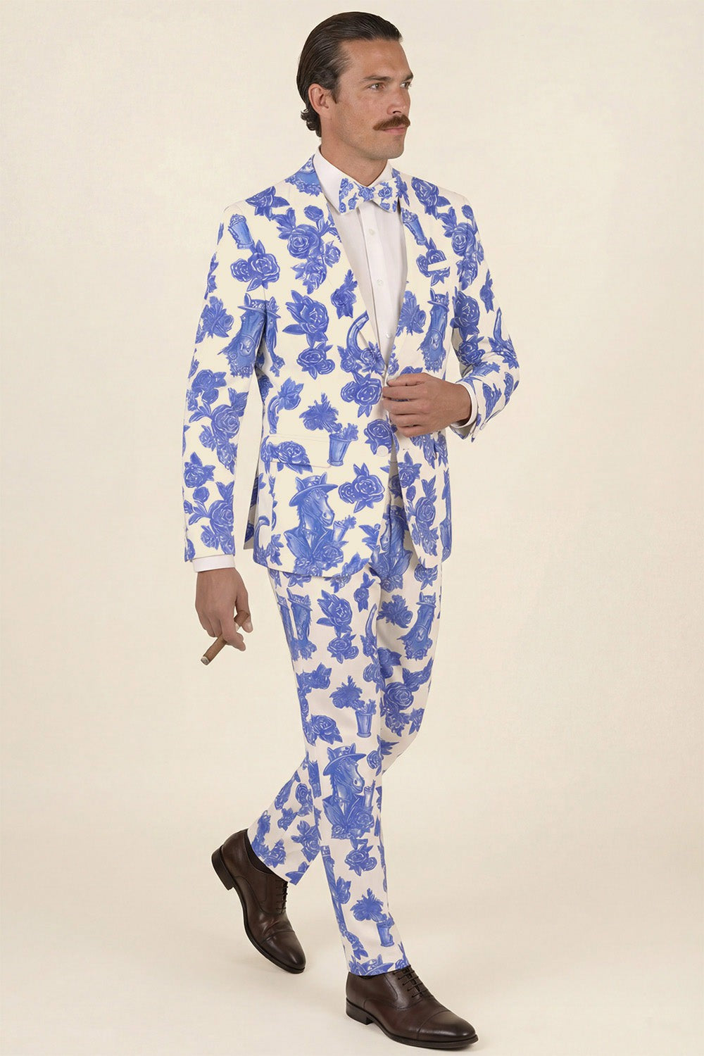 Shinesty Men's Suit Pants - Blue Spring Toile