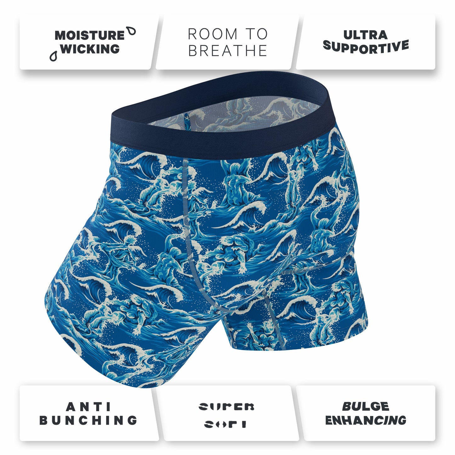Shinesty Ball Hammock® Pouch Underwear With Fly - Naughty Wave