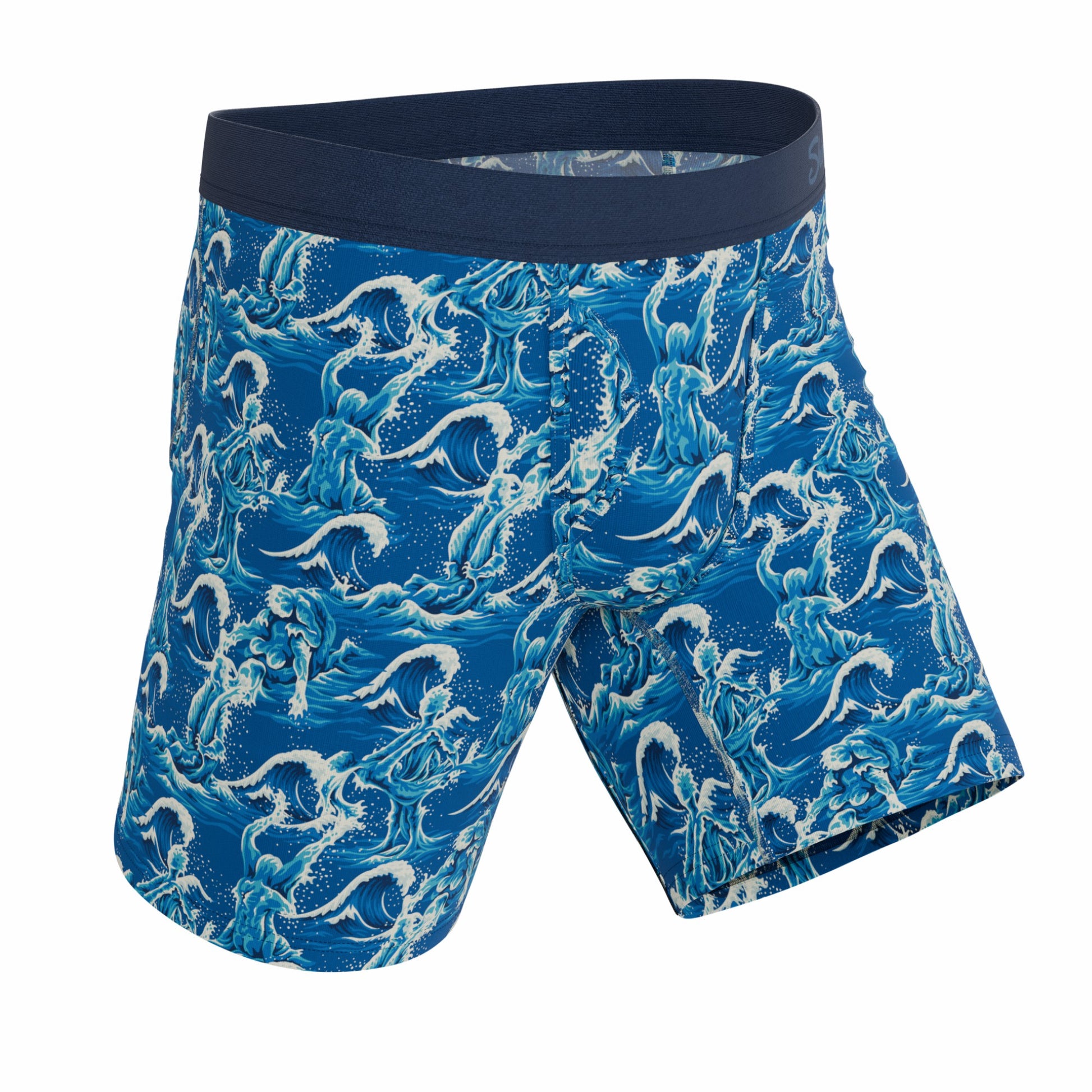 Shinesty Long Leg Ball Hammock® Pouch Boxers With Fly - Naughty Wave