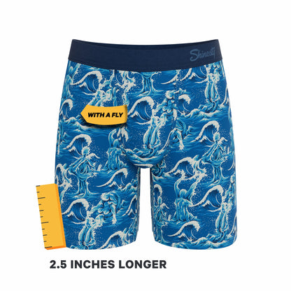 Shinesty Long Leg Ball Hammock® Pouch Boxers With Fly - Naughty Wave