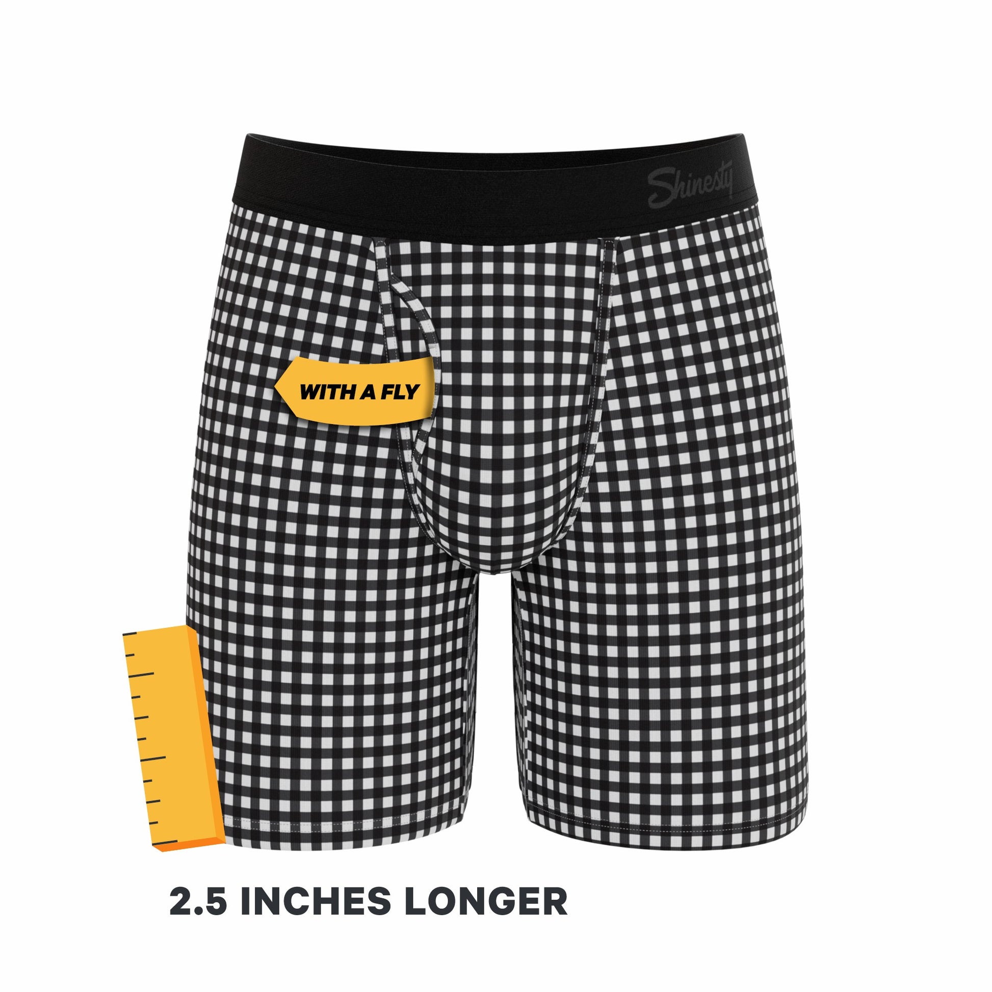 Shinesty Long Leg Ball Hammock® Pouch Boxers With Fly - Window Pane
