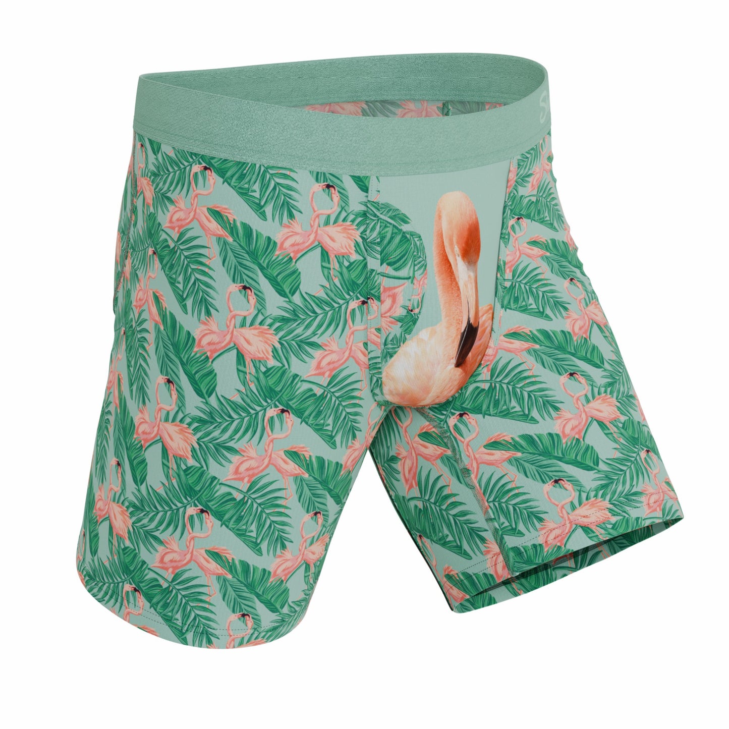 Shinesty Long Leg Ball Hammock® Pouch Boxers With Fly - Flamingo