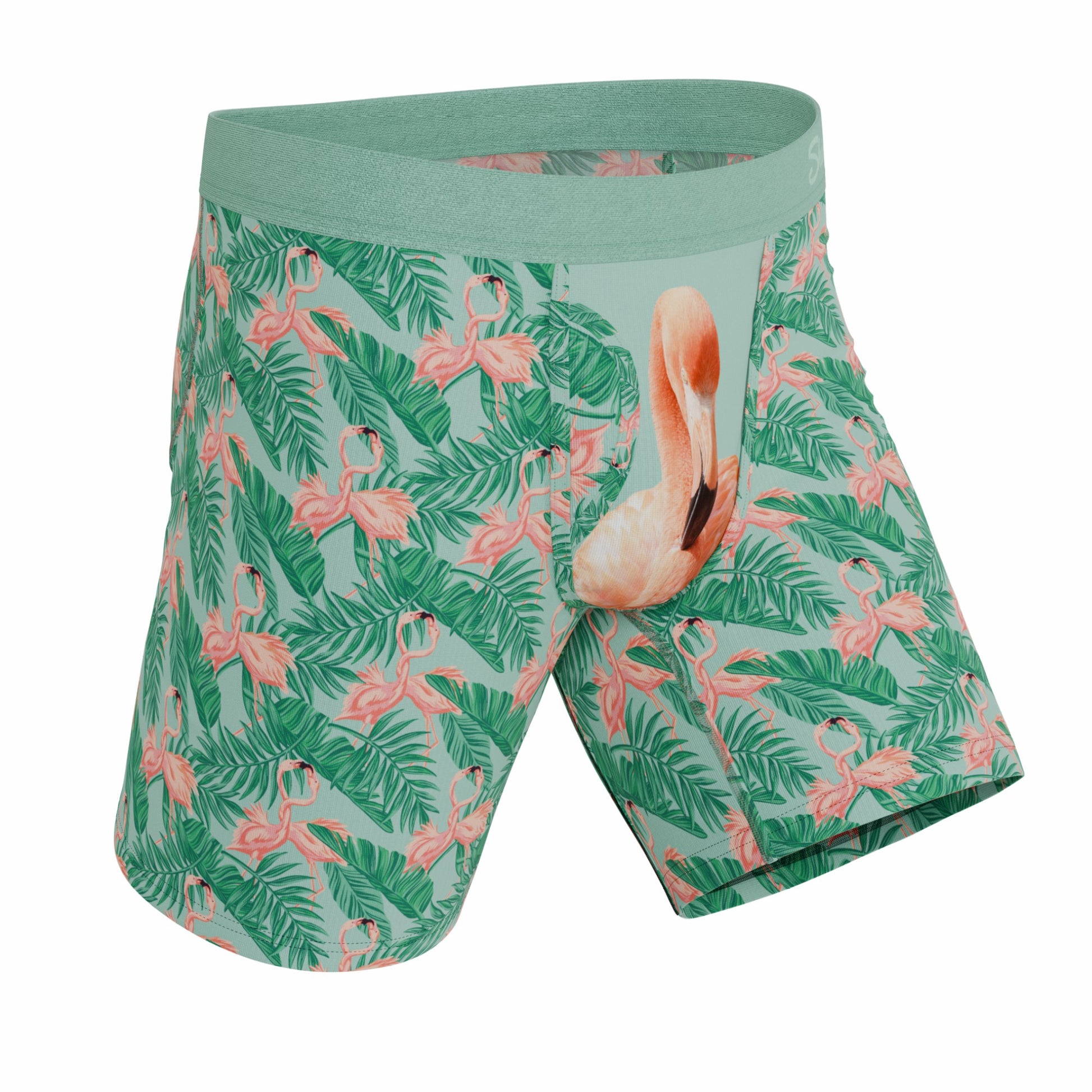 Shinesty Long Leg Ball Hammock® Pouch Boxers With Fly - Flamingo