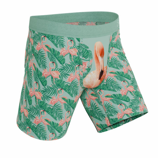 Shinesty Long Leg Ball Hammock® Pouch Boxers With Fly - Flamingo