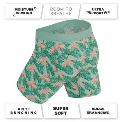 Shinesty Long Leg Ball Hammock® Pouch Boxers With Fly - Flamingo