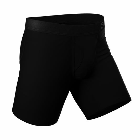 Shinesty Long Leg Ball Hammock® Pouch Boxers With Fly - Black
