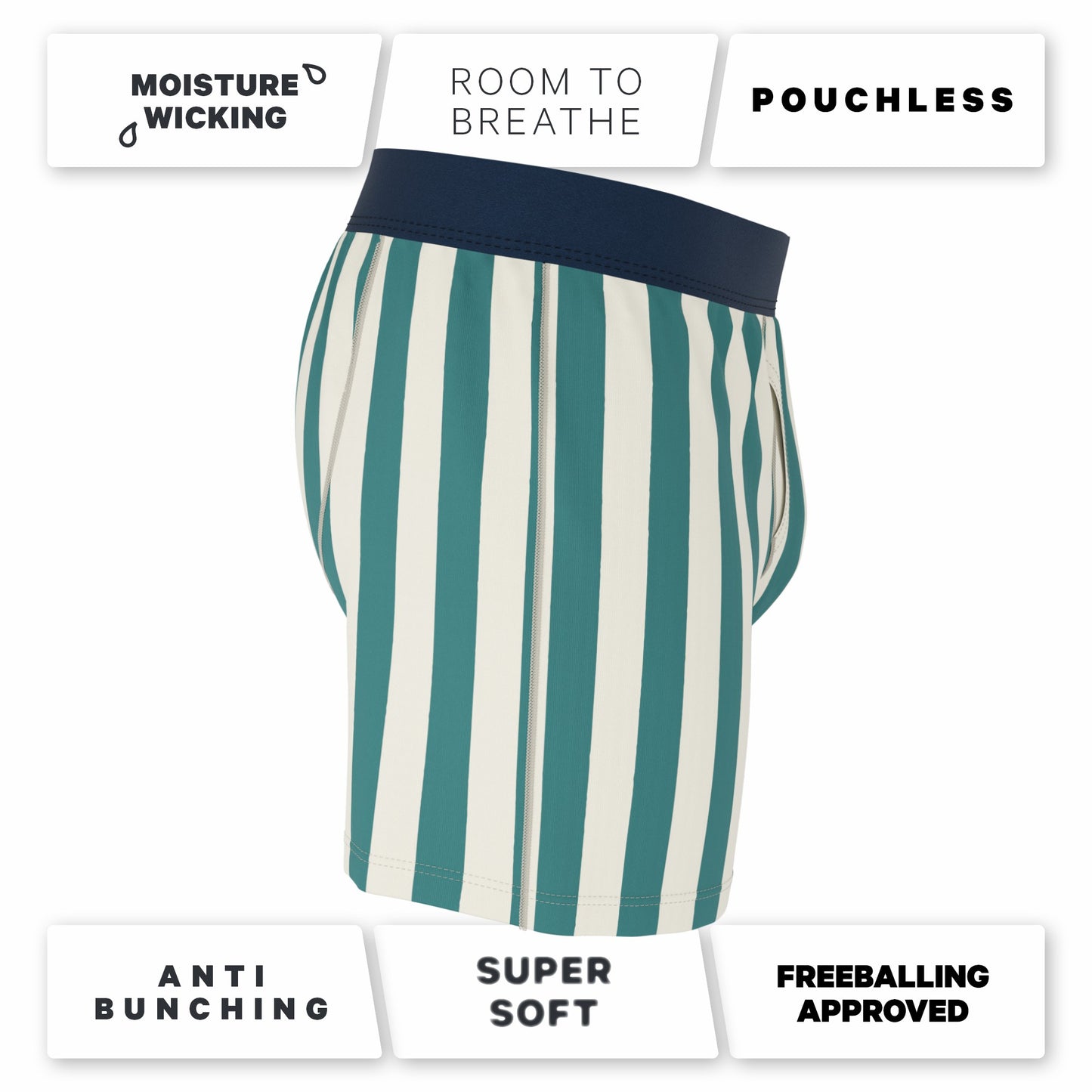Shinesty Green Dock Stripe Boxer Underwear - The Nantucket