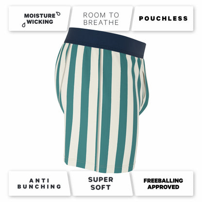 Shinesty Green Dock Stripe Boxer Underwear - The Nantucket