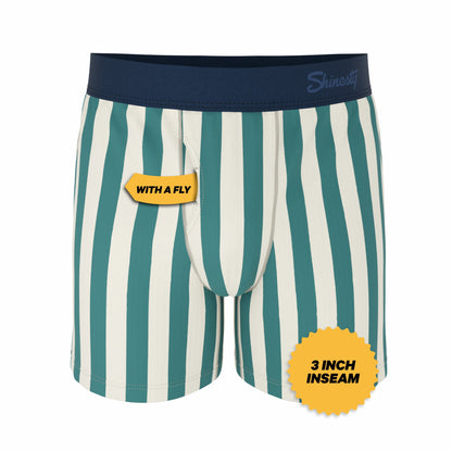 Shinesty Green Dock Stripe Boxer Underwear - The Nantucket