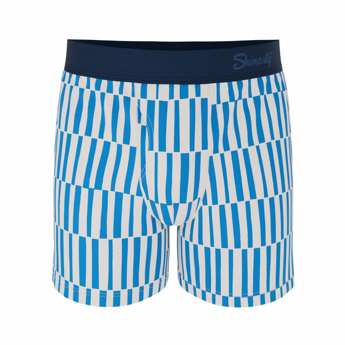 Shinesty Blue Mosaic Stripe Boxer Underwear - The Hamptons