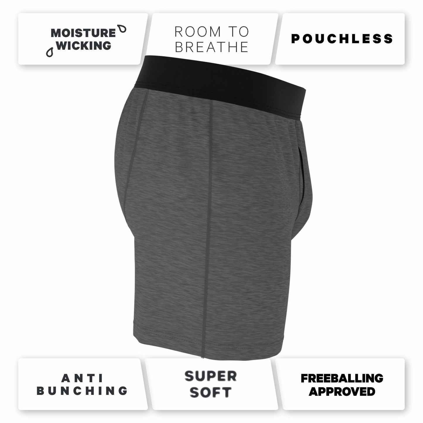 Shinesty Mild Grey Boxer Underwear - The Rock Solid