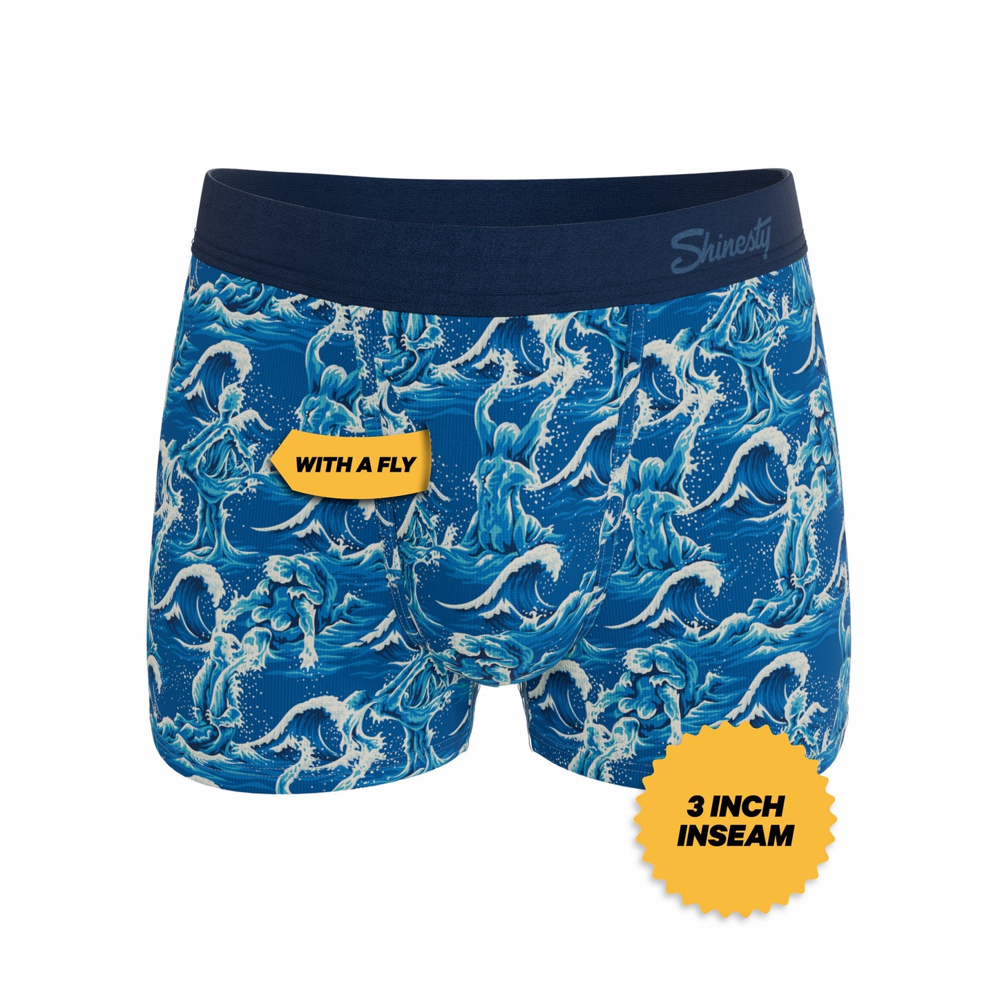 Shinesty Men's Ball Hammock® Pouch Trunk Underwear - Naughty Wave