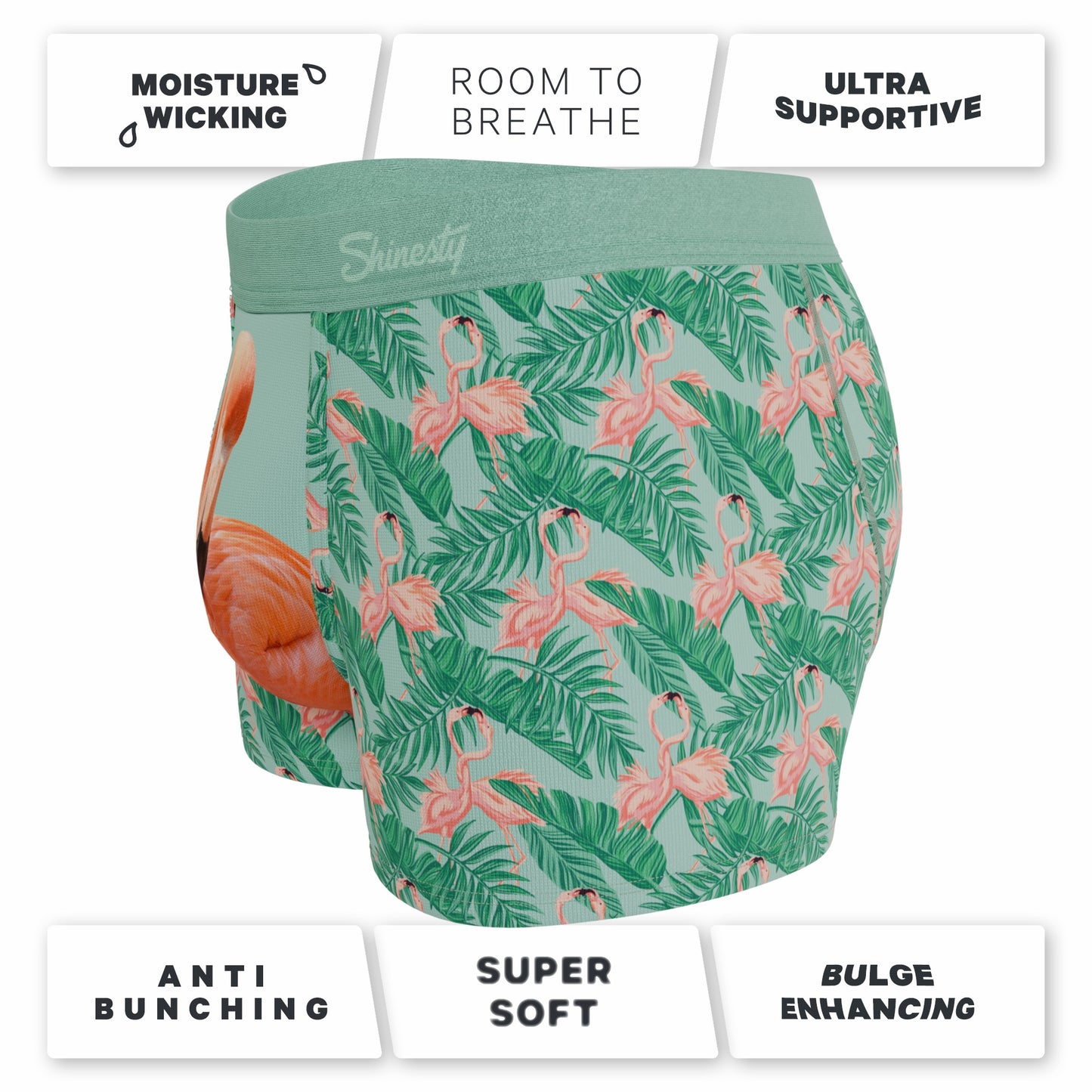 Shinesty Men's Ball Hammock® Pouch Trunk Underwear - Flamingo