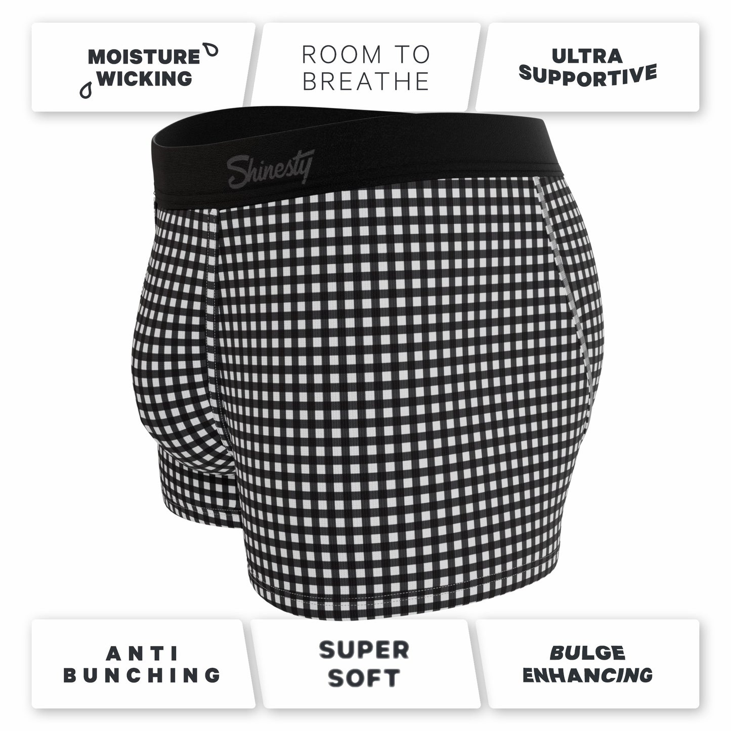 Shinesty Men's Ball Hammock® Pouch Trunk Underwear - Window Pane