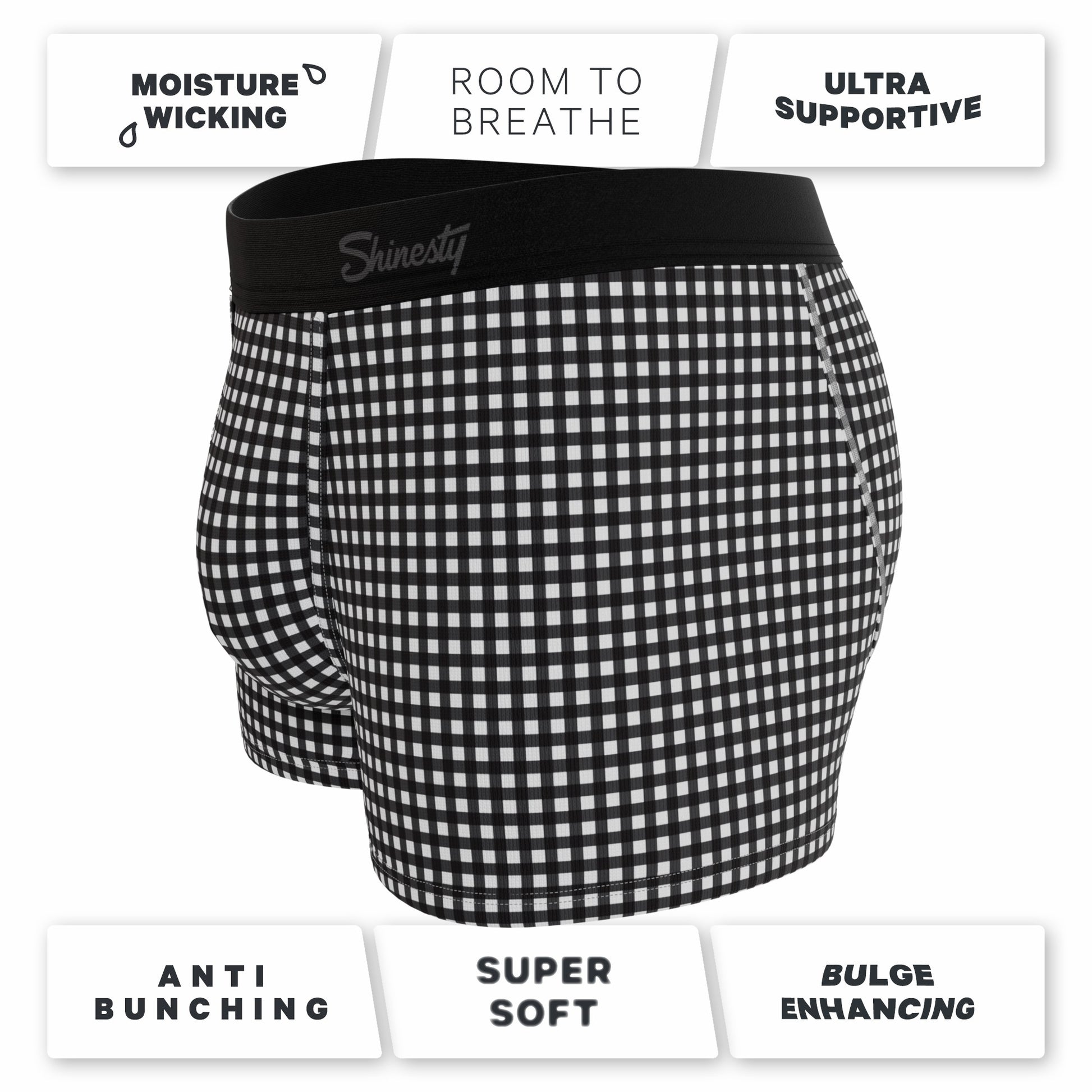 Shinesty Men's Ball Hammock® Pouch Trunk Underwear - Window Pane