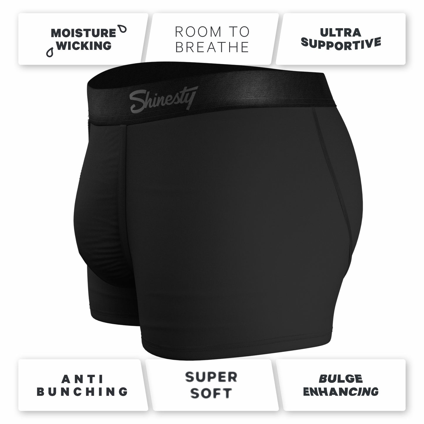 Shinesty Men's Ball Hammock® Pouch Trunk Underwear - Black