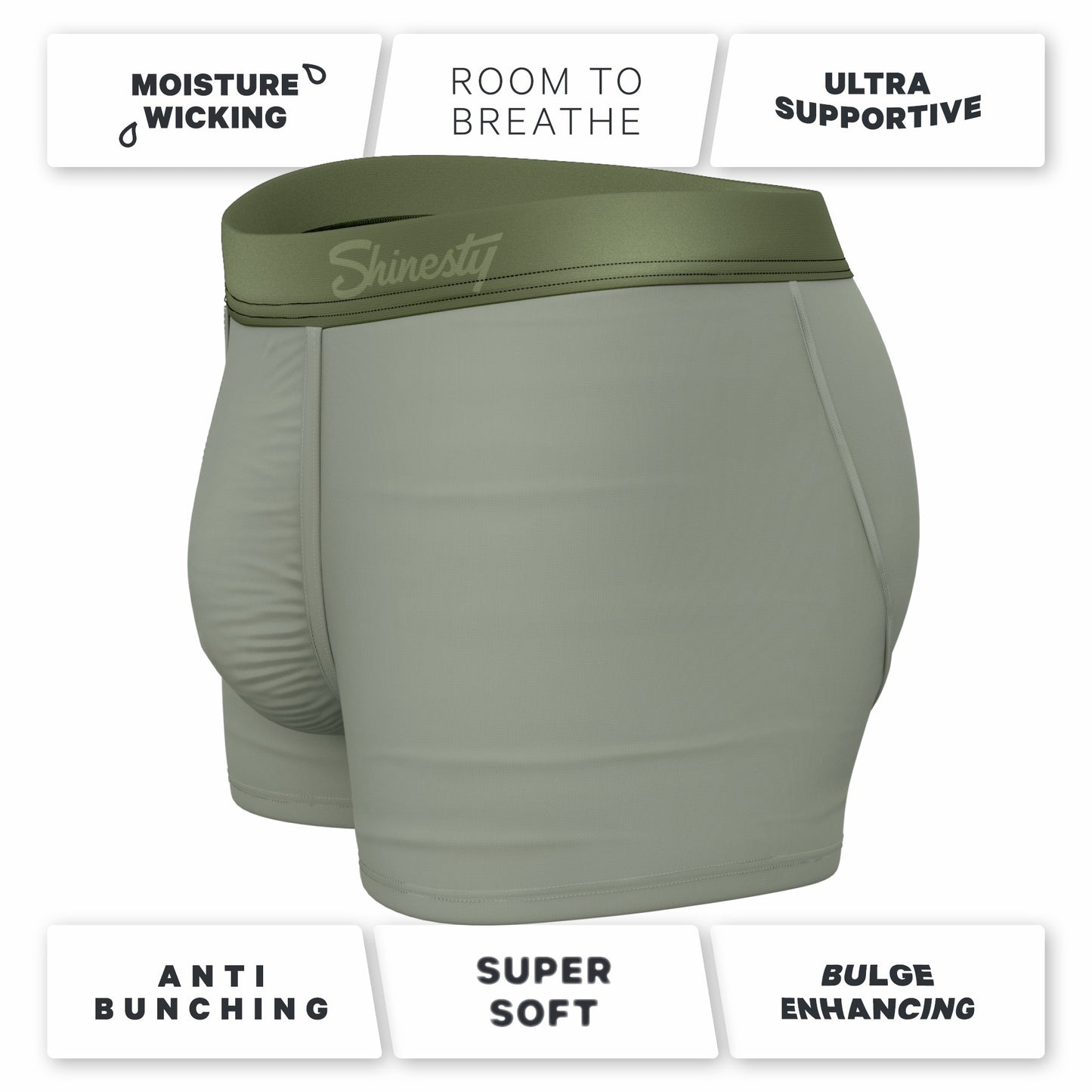 Shinesty Men's Ball Hammock® Pouch Trunk Underwear - Olive Green