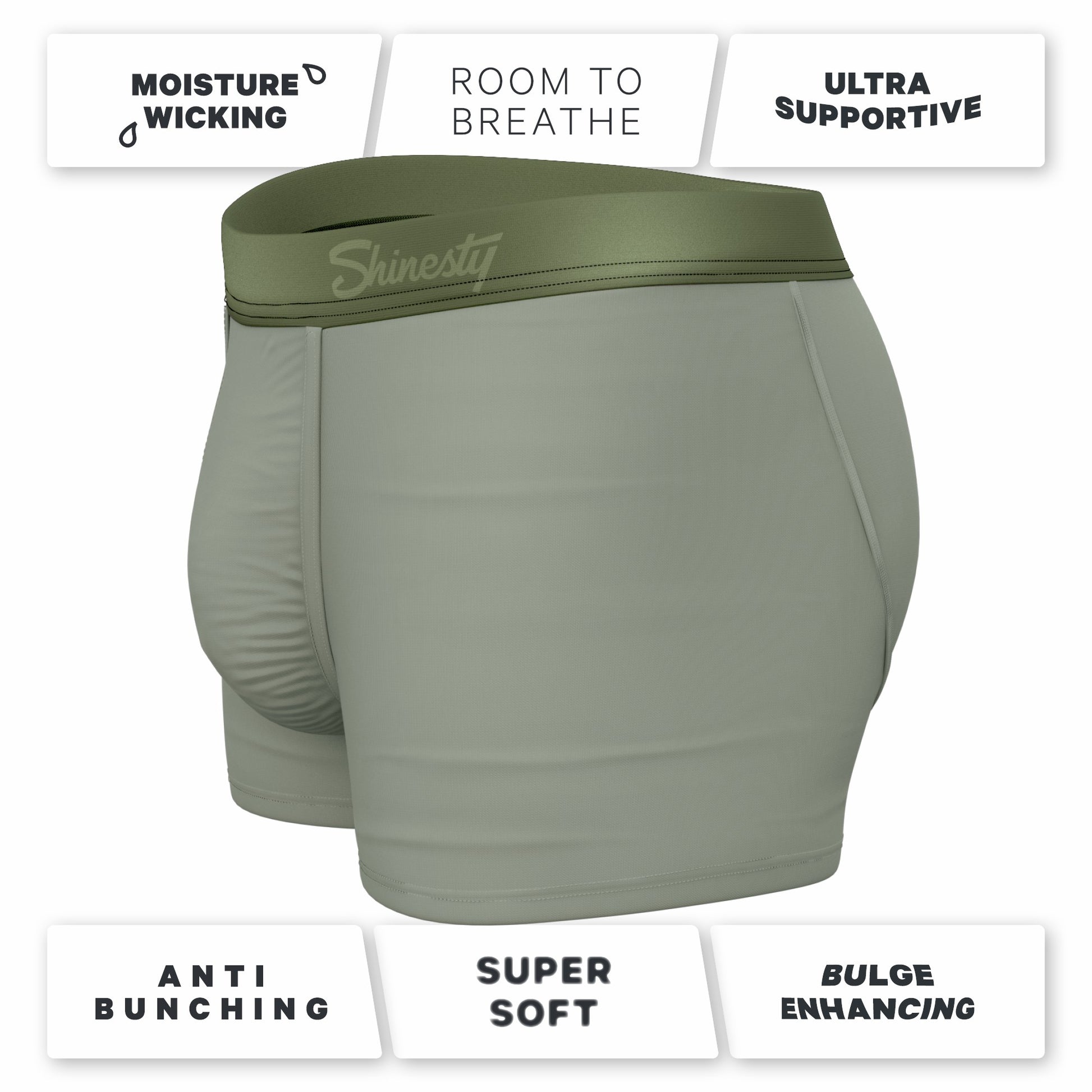 Shinesty Men's Ball Hammock® Pouch Trunk Underwear - Olive Green