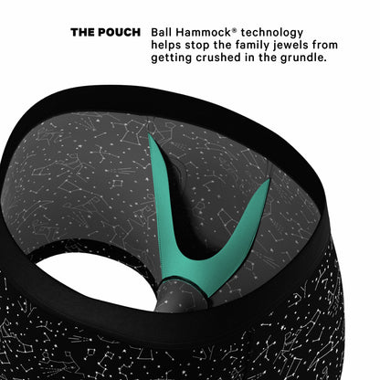Shinesty Men's Ball Hammock® Pouch Trunk Underwear - Glow In The Dark Constellation