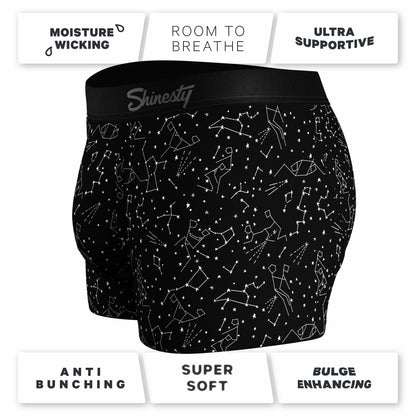 Shinesty Men's Ball Hammock® Pouch Trunk Underwear - Glow In The Dark Constellation