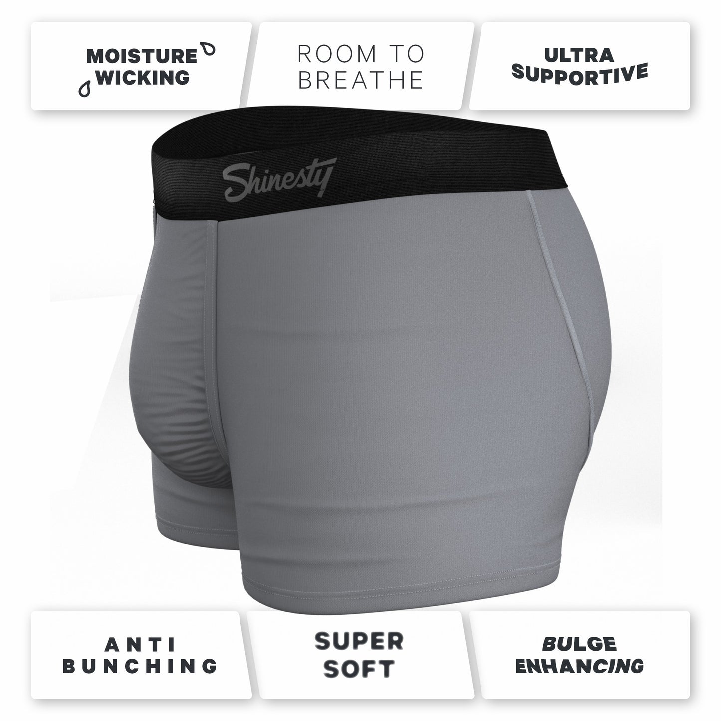 Shinesty Men's Ball Hammock® Pouch Trunk Underwear - Grey