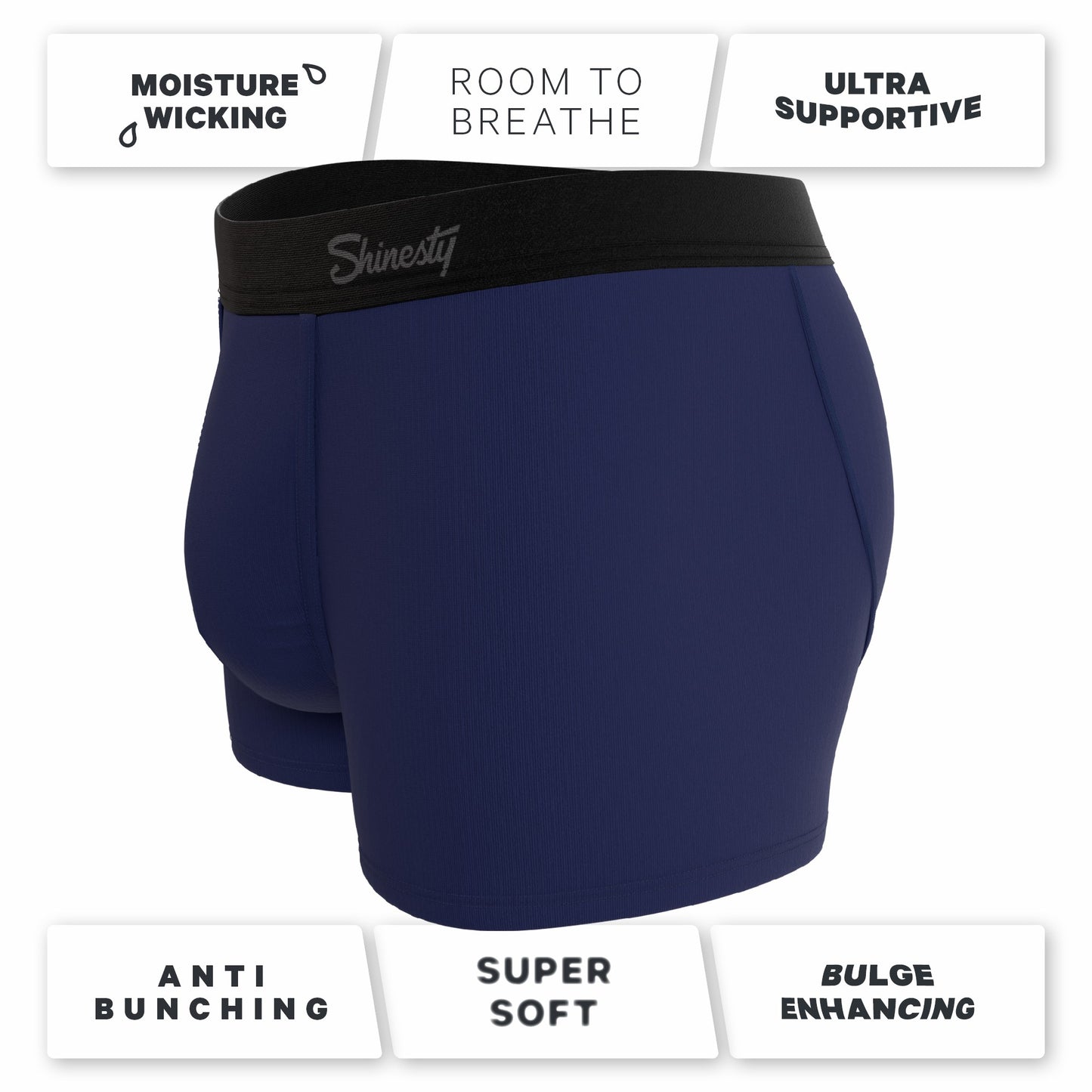 Shinesty Men's Ball Hammock® Pouch Trunk Underwear - Dark Blue