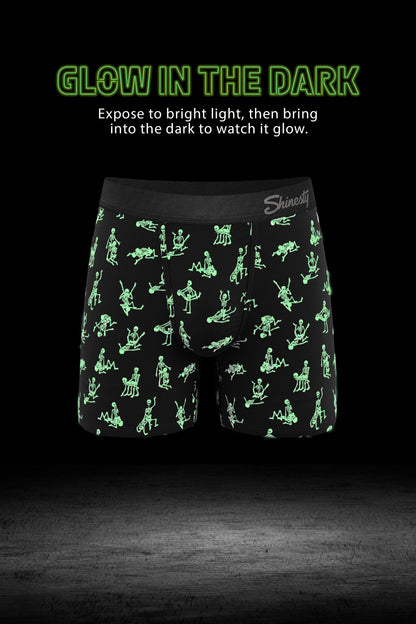 Shinesty Men's Ball Hammock® Pouch Trunk Underwear - Glow In The Dark Skeletons