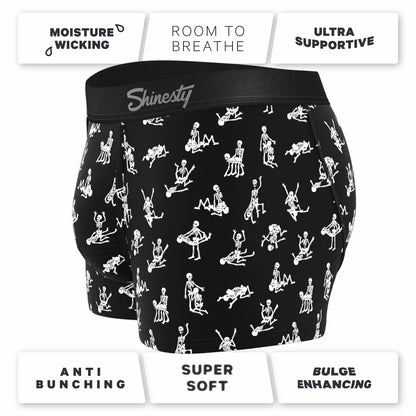 Shinesty Men's Ball Hammock® Pouch Trunk Underwear - Glow In The Dark Skeletons