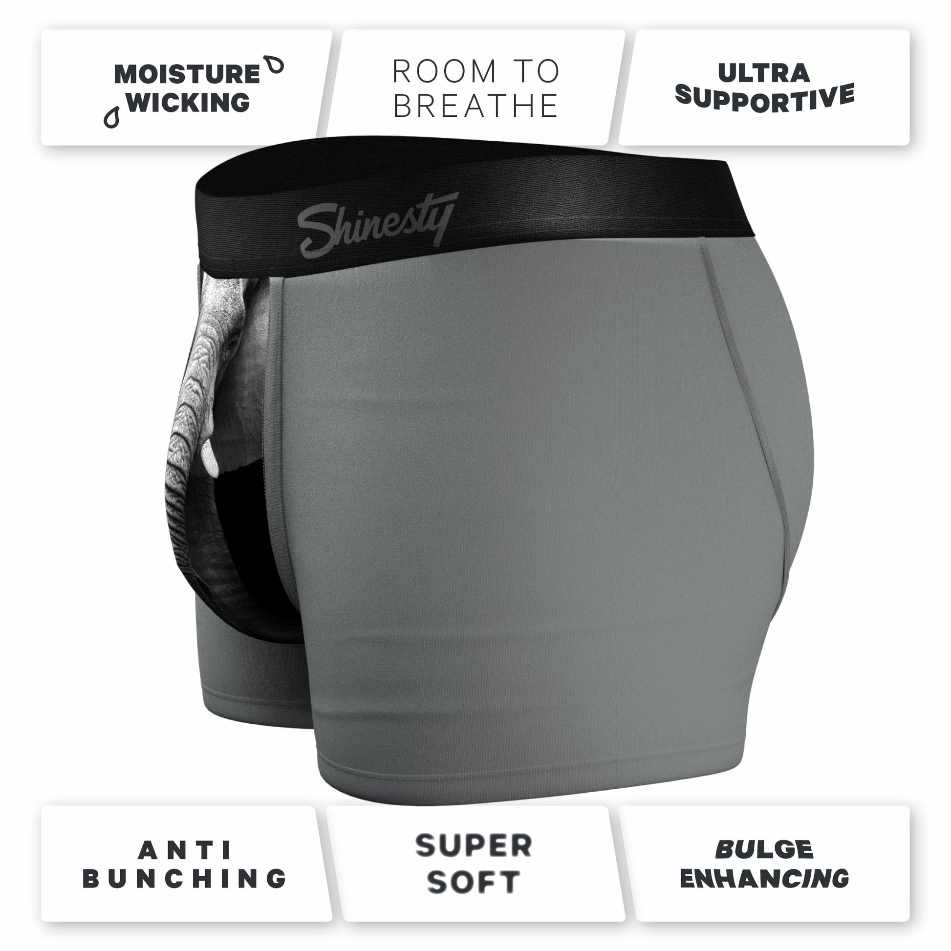 Shinesty Men's Ball Hammock® Pouch Trunk Underwear - Elephant