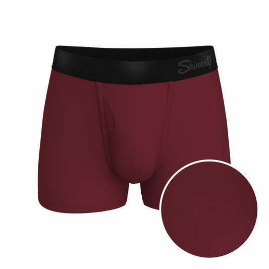 Shinesty Burgundy Men's Ball Hammock® Pouch Trunk Underwear - The Sommelier