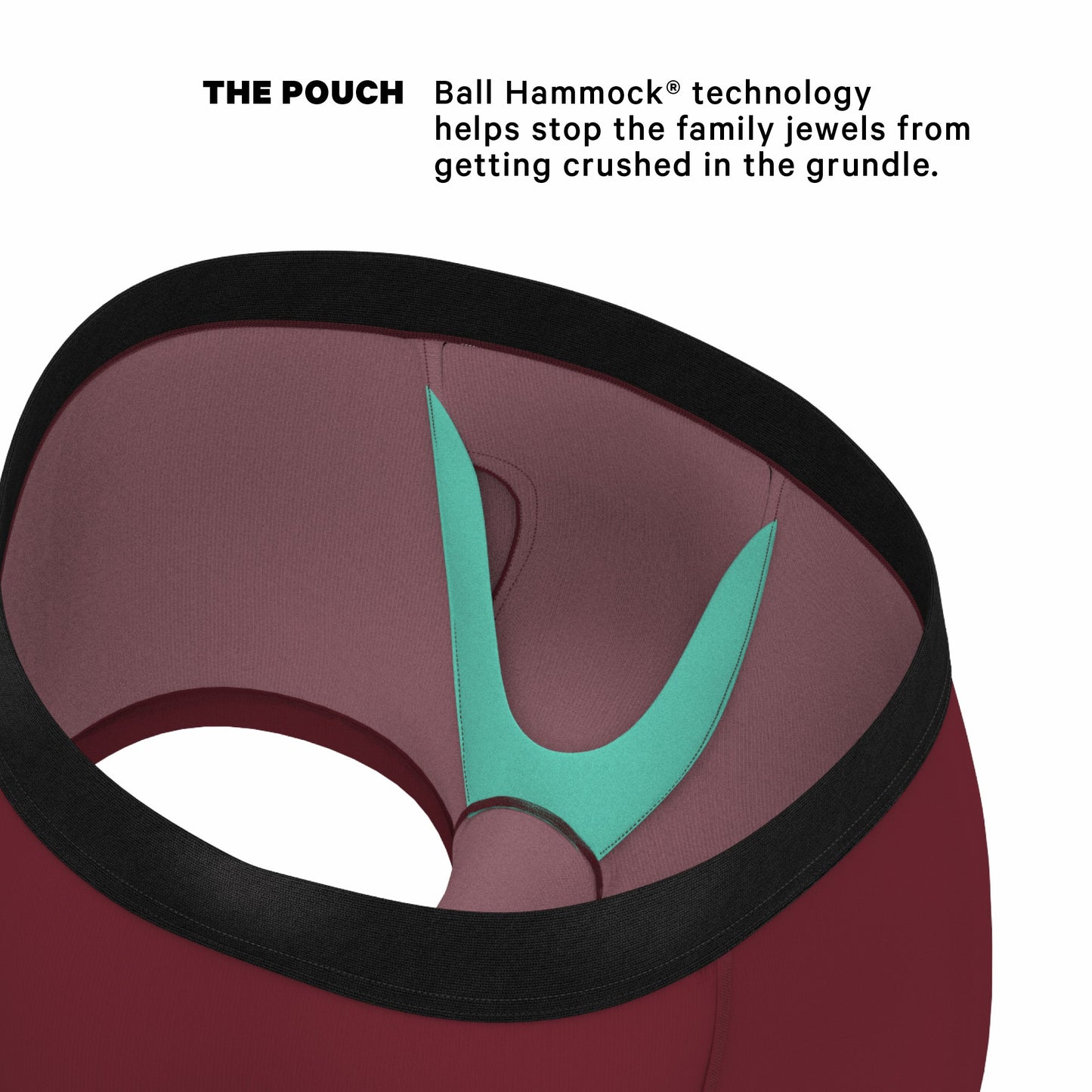 Shinesty Burgundy Men's Ball Hammock® Pouch Trunk Underwear - The Sommelier