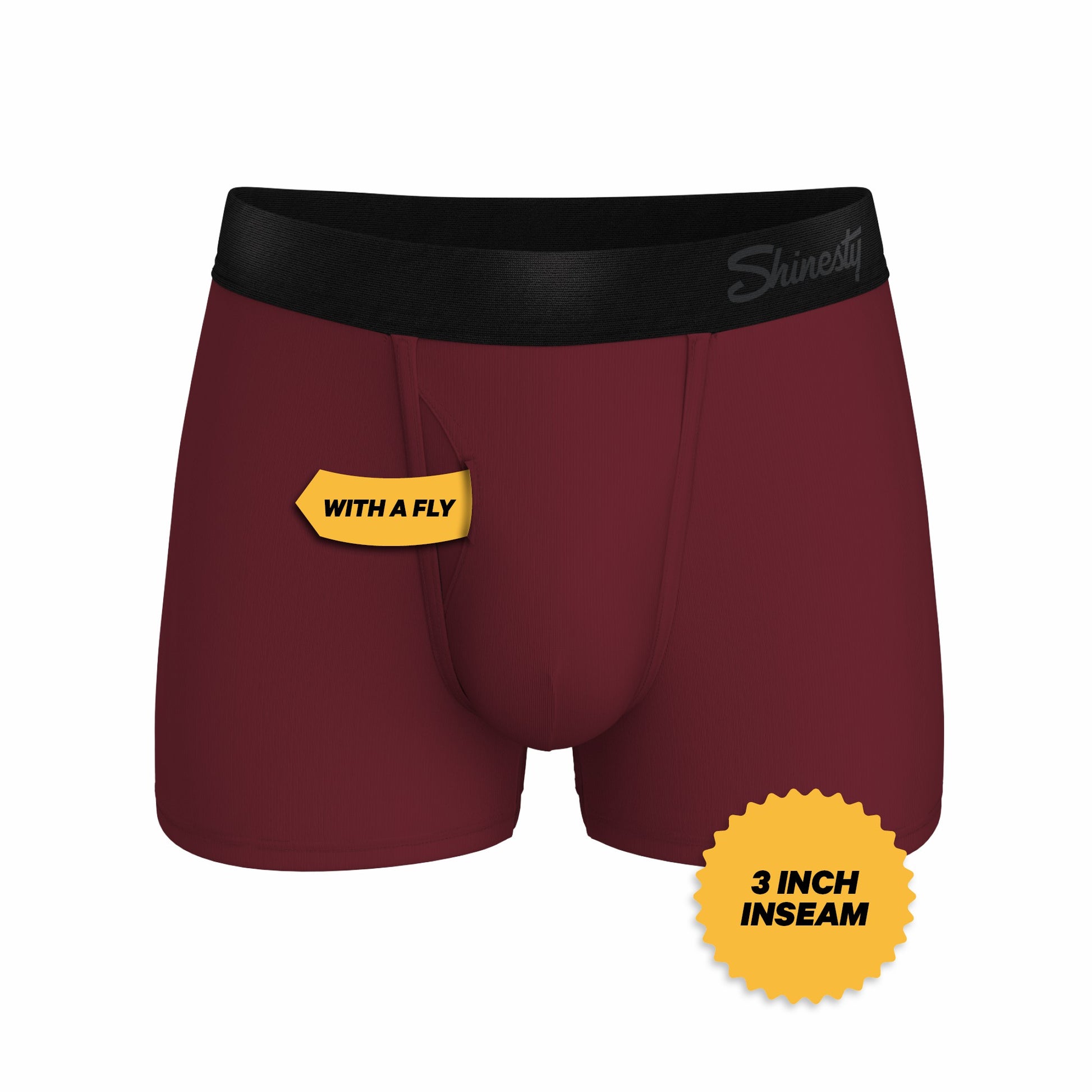 Shinesty Burgundy Men's Ball Hammock® Pouch Trunk Underwear - The Sommelier