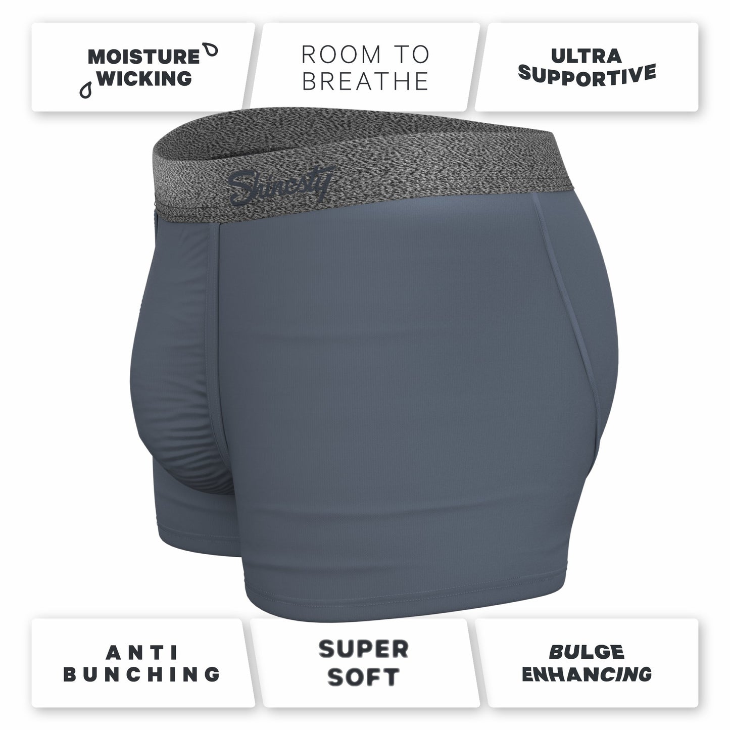Shinesty Men's Ball Hammock® Pouch Trunk Underwear - Tonal Grey