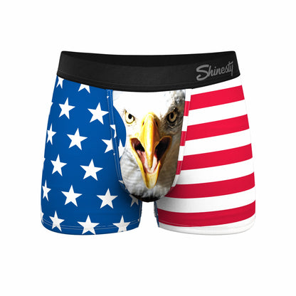 Shinesty Men's Ball Hammock® Pouch Trunk Underwear - USA Mascot Eagle