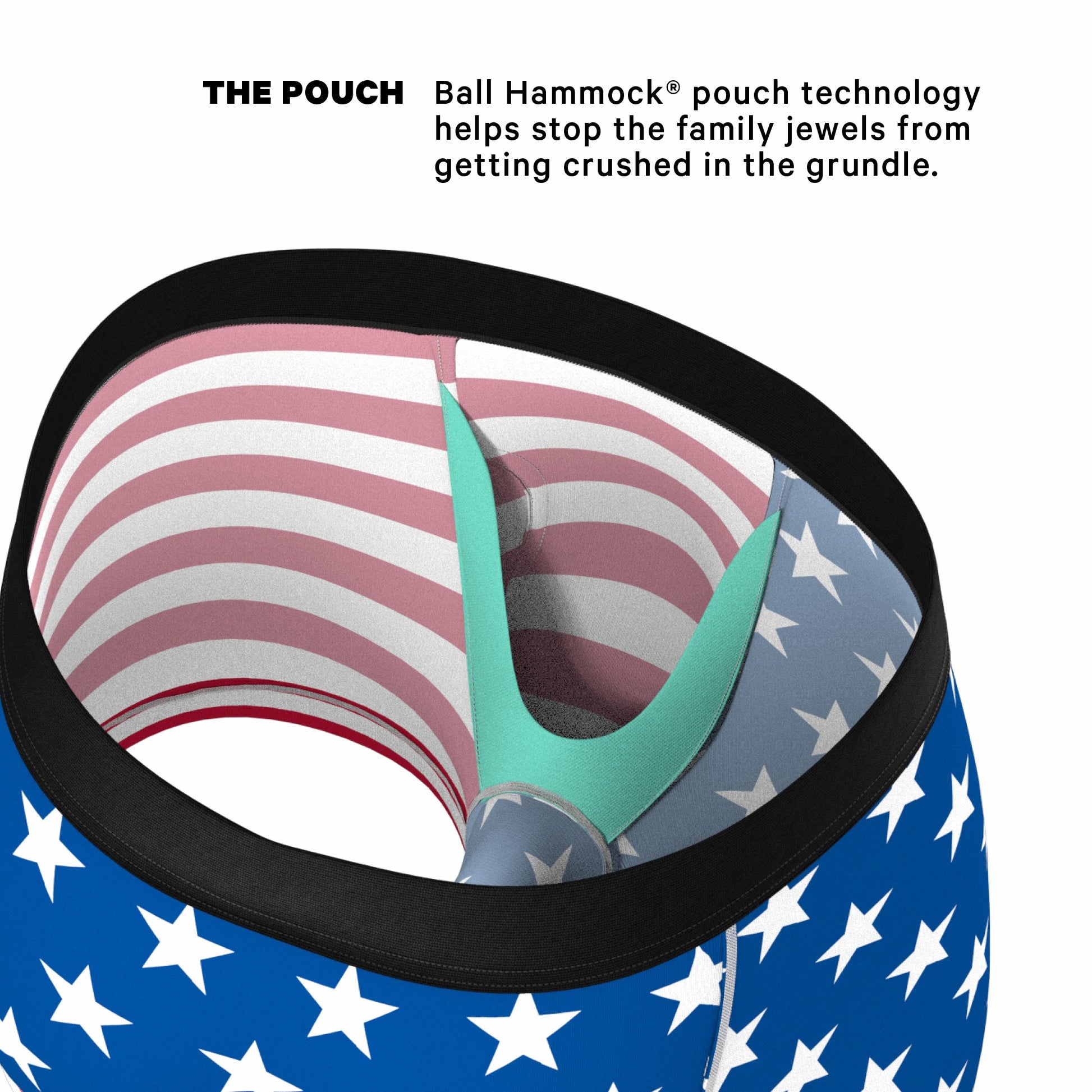Shinesty Men's Ball Hammock® Pouch Trunk Underwear - USA Mascot Eagle
