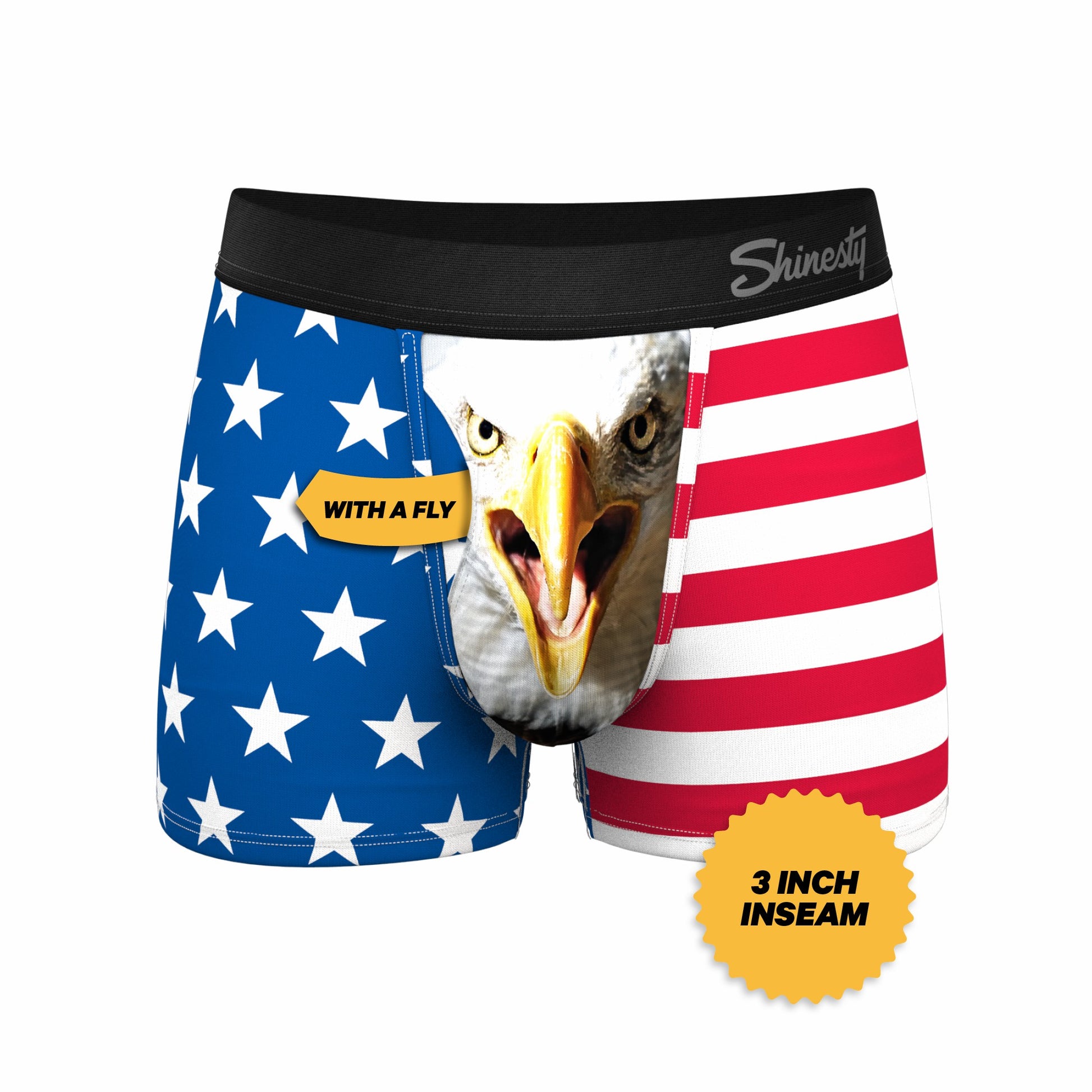 Shinesty Men's Ball Hammock® Pouch Trunk Underwear - USA Mascot Eagle