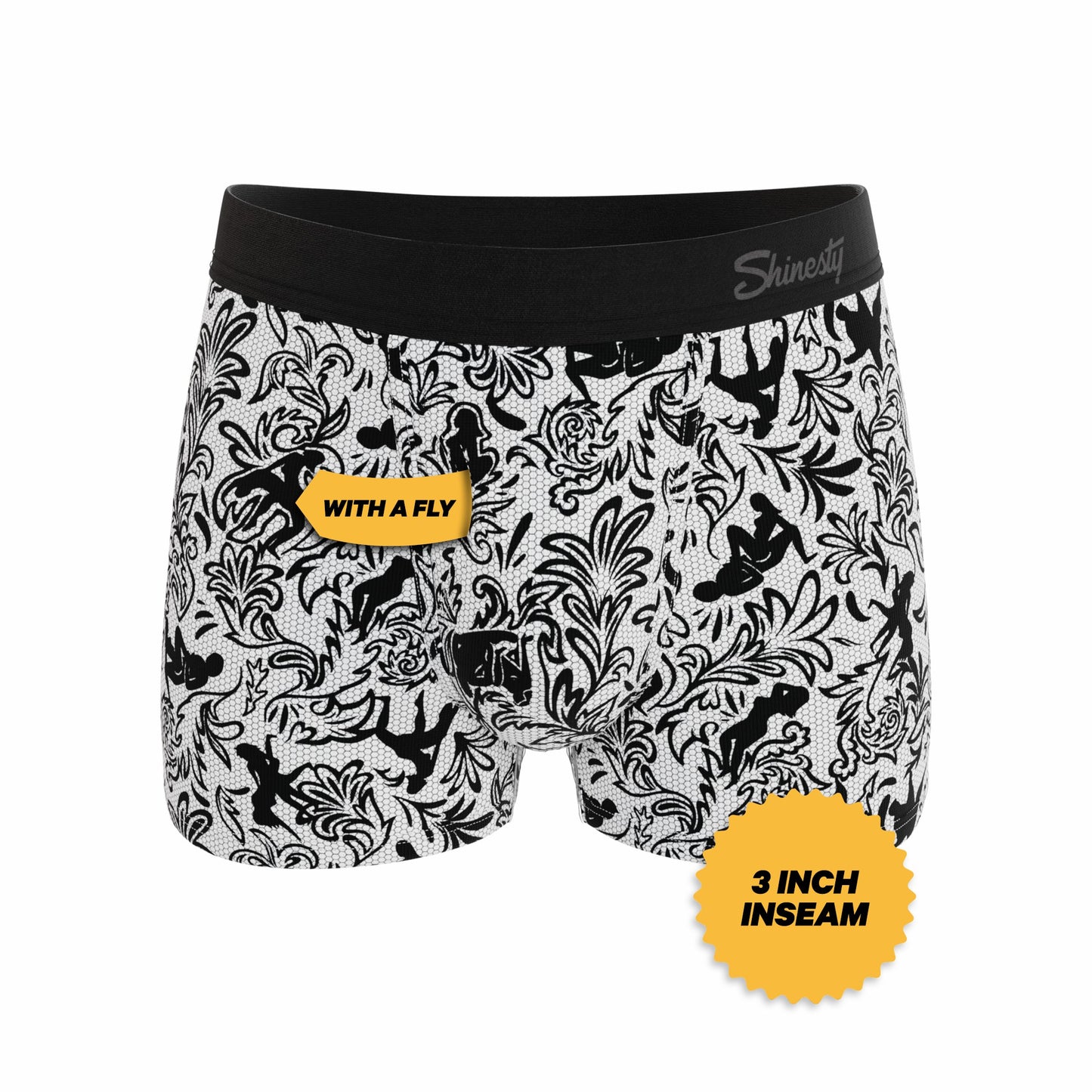 Shinesty Men's Ball Hammock® Pouch Trunk Underwear - Provocative Lace Print