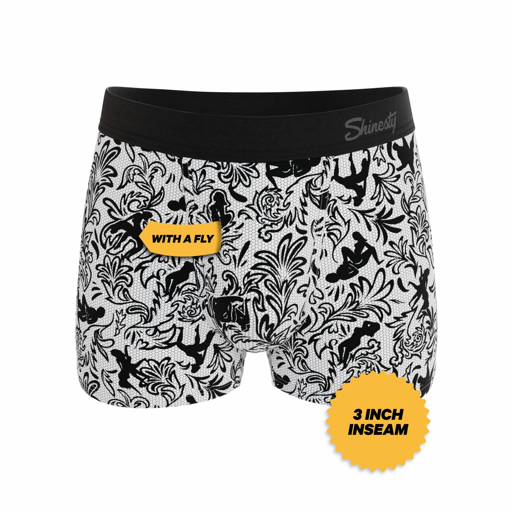 Shinesty Men's Ball Hammock® Pouch Trunk Underwear - Provocative Lace Print